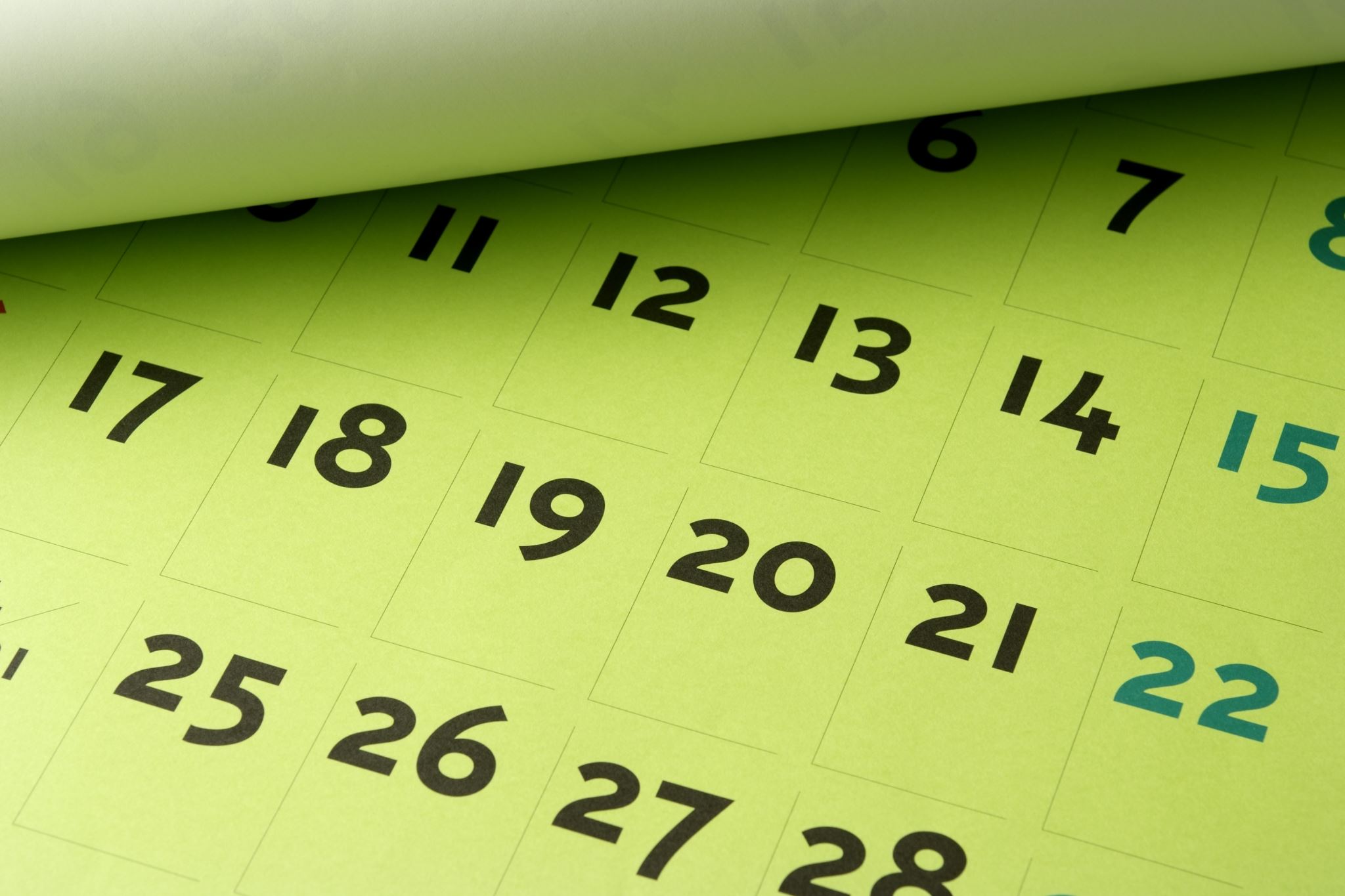 Calendar and clock representing timely updates